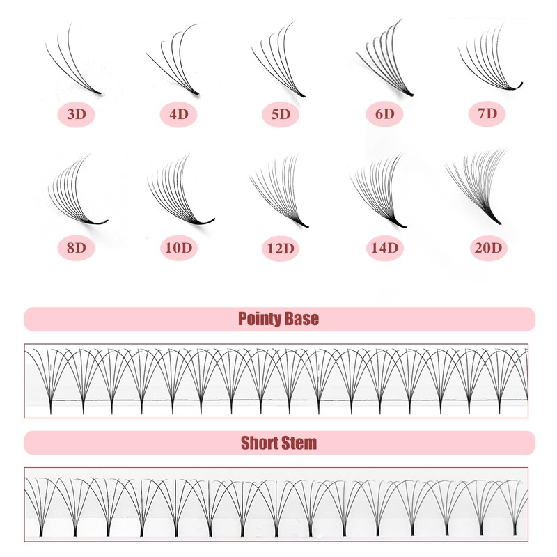Premade Fans Eyelash Extension 400 Fans 20D 8-15mm Eyelash Fans