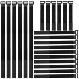 Kiligen Strong Velcro Velcro Storage Band, Binding Band, Velcro Tape, Storage for Cable/Cords, 7.9 x 0.8 inches (20 x 2 cm), 6 Piece Set, 15.7 x 0.8 inches (40 x 2 cm), Set of 10, 23.6 x 0.8 x 0.8