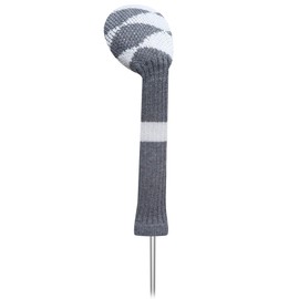 LeFeng 1 Piece Knitted Golf Club Covers for Woods and Hybrid – Durable, Scratch-Resistant Vintage Headcovers for Men and Women, Classic Golf Accessories(Gray White Plaid, for Fairway)