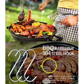 BigCheer Meat Hooks, Pack of 15 S Hooks, Stainless Steel 15 cm, Butcher Hooks, S Hooks, Stainless Steel, Smoking Hooks, Hanging Hooks, Kitchen Hooks for Bathroom, Bedroom, Office, Kitchen, Meat