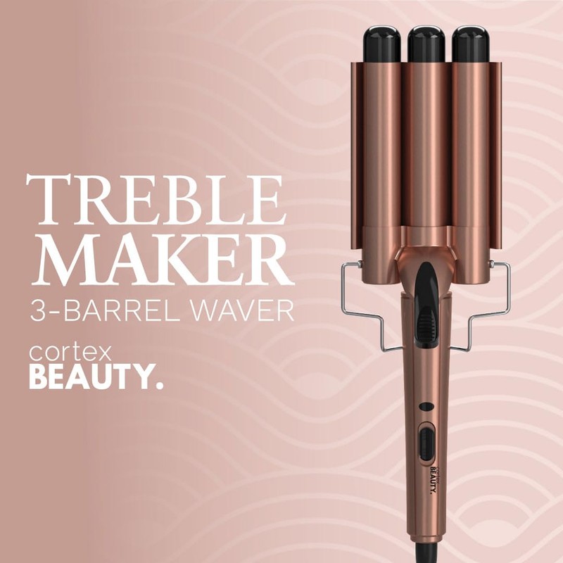 Cortex Beauty Wave Maker - 3-Barrel Waver (Rose Gold)