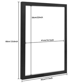 TORASO Dry Erase White Board, Magnetic Whiteboard for Wall, Office/School/Home, Hanging Board for Decoration/Planning/Kitchen Grocery List/Drawing, Vintage Black Frame, 17.7"x 23.6"(BB-Wood BK-4560)