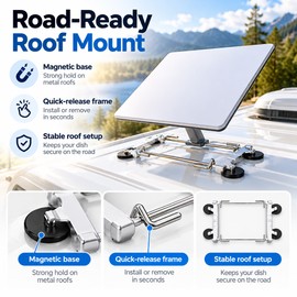 Starlink Mini Magnetic Roof Mount for Vehicles – Quick-Release Aluminum Alloy Bracket for RV, Van & Truck Setups