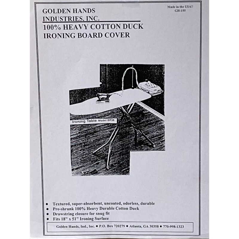 Golden Hands REPLACEMENT IRONING BOARD COVER TO FIT 18"X51" EURO-PRO