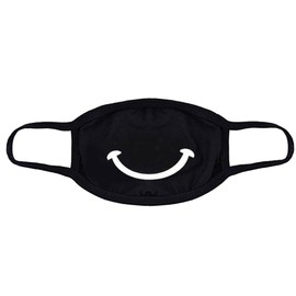 Generic Washable Face Mask Anti Pollution Cotton Masks Reusable Mouth Mask (Smile) - 1 Count - Black