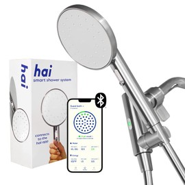 hai Smart Shower Head, Bluetooth Handheld Water Saving Showerhead with Adjustable High Pressure to Spa-Like Mist, Stainless Steel, Easy Installation, Customizable LED Lights, Moon, 1.8 GPM