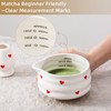 YumiPLUS 5pcs heart design Matcha Set,15oz Ceramic Bowl with Spout