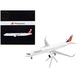 DCD Airbus A321neo Commercial Aircraft Diecast Model Series 1/200 'Philippine Airlines' White Tail Graphics 'Gemini 200' Resin