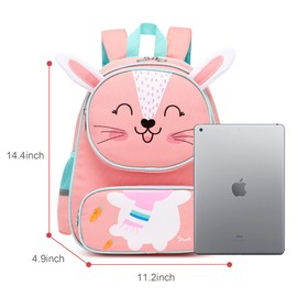 Toddler Backpack for Girls,Cute 3D Cartoon Pink Rabbit，Kids Kindergarten Backpack,Kids Backpack for Girls Travel Backpack School Backpacks for Suitable for 3-9 Years Preschooler Girls and Boys（Rabbit）