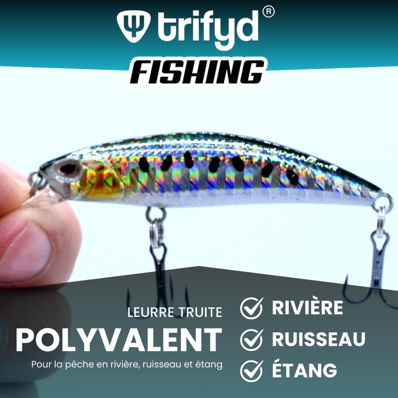 trifyd ® Trout fishing lures and spinning spoons, Pack of