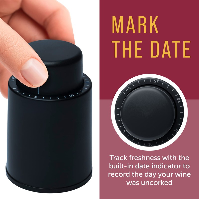 Maplefield Vacuum Wine Stopper - Leak-Proof Bottle Stopper & Preserver