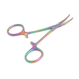 OdontoMed2011 Multi Titanium Rainbow Color Mosquito Hemostat Locking Forceps 3.5" Curved Pliers Stainless Steel Multipurpose Ideal Hemostats for Nurses, Fishing Forceps, Crafts and Hobby 3-1/2" Clamp