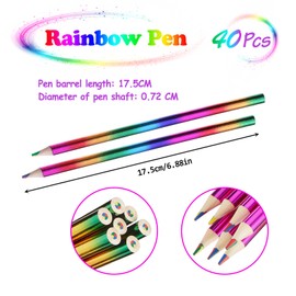 JurciCat Rainbow Pencils Pack of 40 Children's 4 in 1 Colours Pencils Children Colouring Pencils for Sketching Drawing Colouring Party Bags Children's Birthday Girls Boys