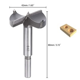Flintronic Professional Forstner Drill Bit, 42 mm Forstner Bit, Forstner Cutter with Round Shank, Forstner Drill for Wood, Accessories Drill for Woodworking (Diameter 42 mm, Length 80 mm)