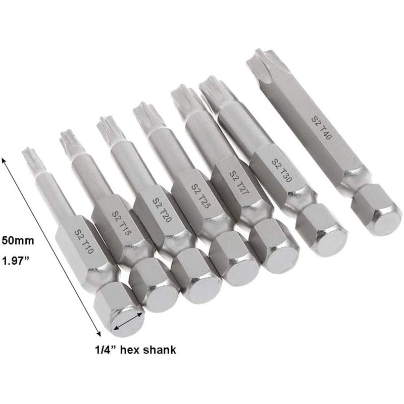Bestgle 14 Pcs Torx Star 5 Point Screwdriver Bits T10-T40