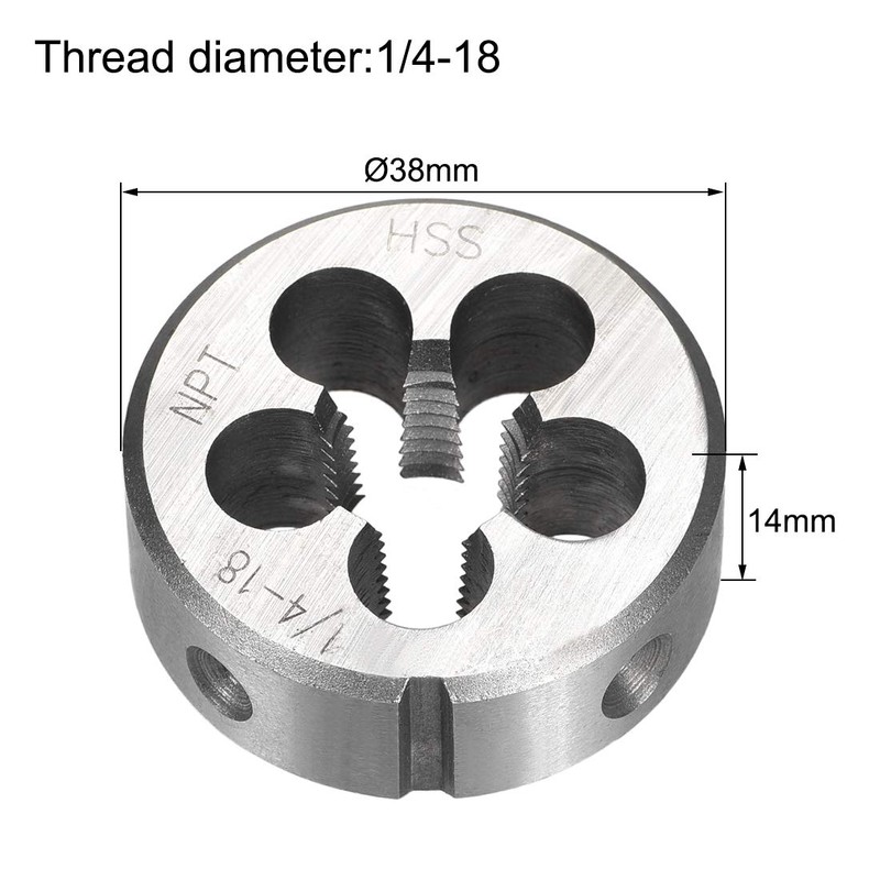sourcing map 1/4"-18 NPT Round Die, Machine Thread Right Hand