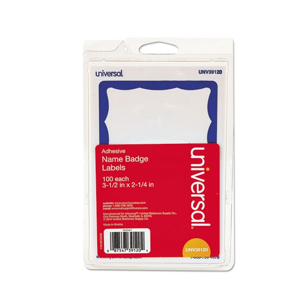 Universal Border-Style Self-Adhesive Name Badges, 3 1/2 X 2 1/4,
