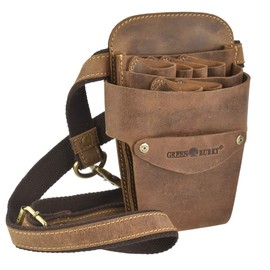 Greenburry Hairdresser's Scissor Holster Tool Bag Antique Brown Leather Vintage