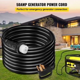10Ft 50 Amp Generator Extension Cord STW 6/3 + 8/1 Generator Cord 125V 250V Ge - 10 ft