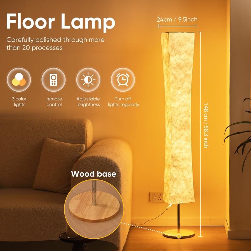 Soft Light Floor Lamp, 58 inch Simple Design Morden 3