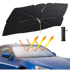 Sonnenschutz Auto Frontscheibe Innen, CompraFun Windschutzscheibe Sonnenschutz 140 * 75 cm, Faltbarer Frontscheibe Sonnenschirm, UV-Schutz, für die Meisten Auto, SUV