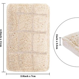 Loofah Dish Sponges Kitchen,Organic Natural Sponges for Dishes,Non Scratch Eco Friendly Biodegradable Cleaning, for Pans, Glass & Delicate Cookware,6PCS