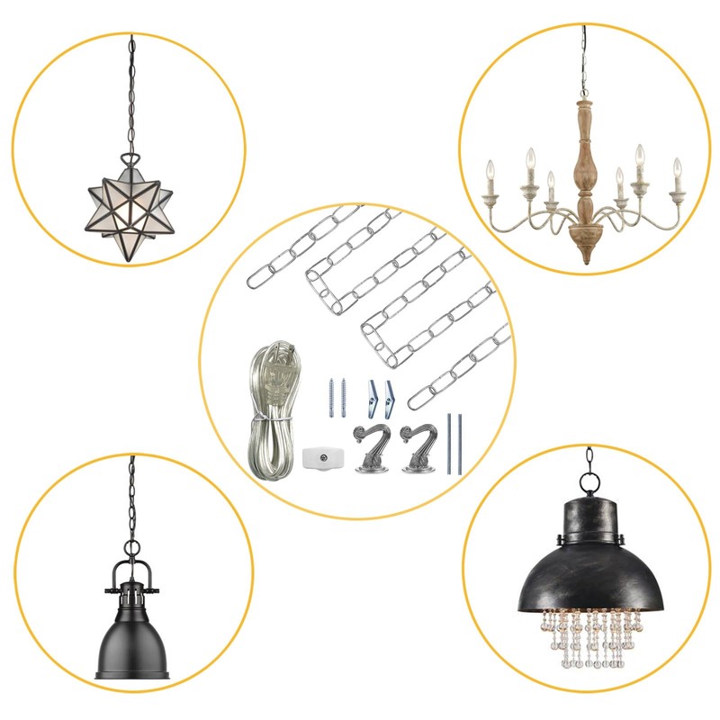 ECUDIS Swag Light Kit, Lamp Parts Chandelier Light Fixture Chain
