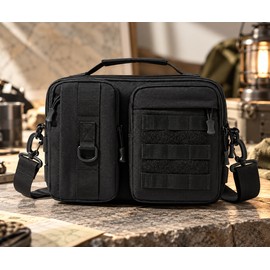 scione Tactical Crossbody Shoulder Bag with MOLLE Webbing, Black