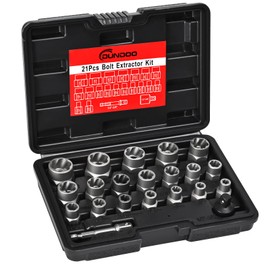 Bolt Extractor Set, 21PCS Easy Out Bolt Extractor Kit, 3/8" Drive Impact Stripped Bolt Remover Extractor Socket Set Tool for Rusted, Rounded, Damaged Nuts