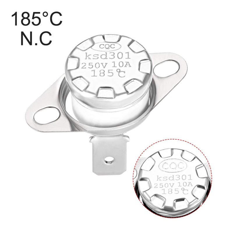 sourcing map KSD301 Thermostat 185°C/365°F 10A Opener N.C Adjustment Snap