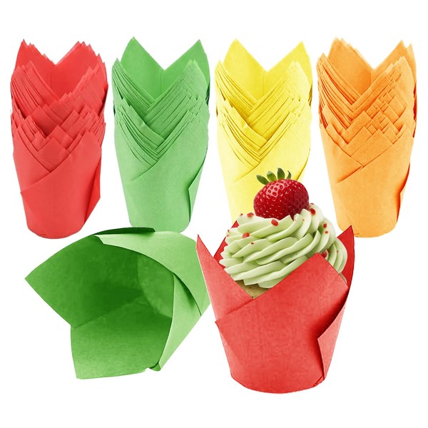 Tulip Muffin Cases Paper, Pack of 200 Cupcake Baking Cups