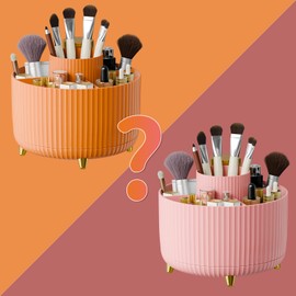 VERSAINSECT eup Brush Holder Organizer, Makeup Organizer Countertop, Makeup organization and Skincare Storage for Vanity, Desktop Bathroom (Orange)