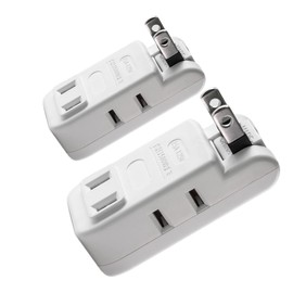 TOP-FLEX Power Supply Tap, Compact, Ultra Thin Design, 4 Outlets, White, PSE Certified, Up to 15A, 125V, 1500W (4 Outlets (2 Set))