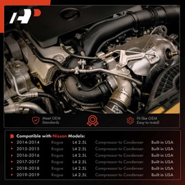 A-Premium A/C Discharge Line Hose Assembly Compatible with Nissan Rogue 2014-2019 L4 2.5L, Compressor to Condenser