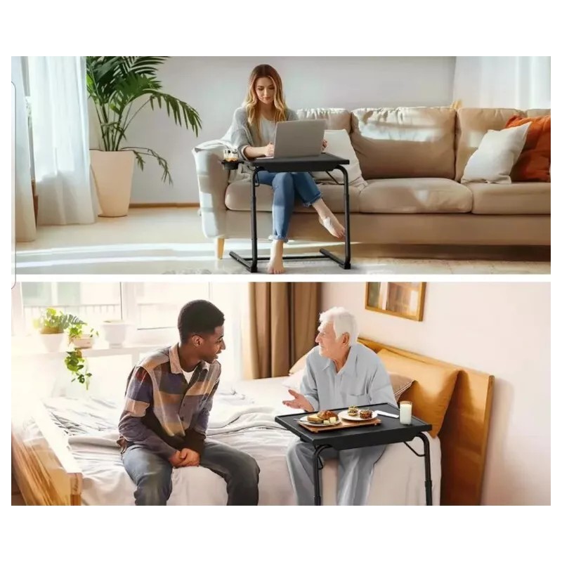 Table Portable & Foldable Comfortable Adjustable TV Tray Table Stand