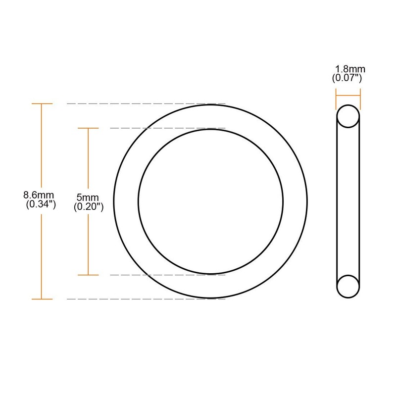 sourcing map Pack of 5 O Ring Sealing Rings Rubber