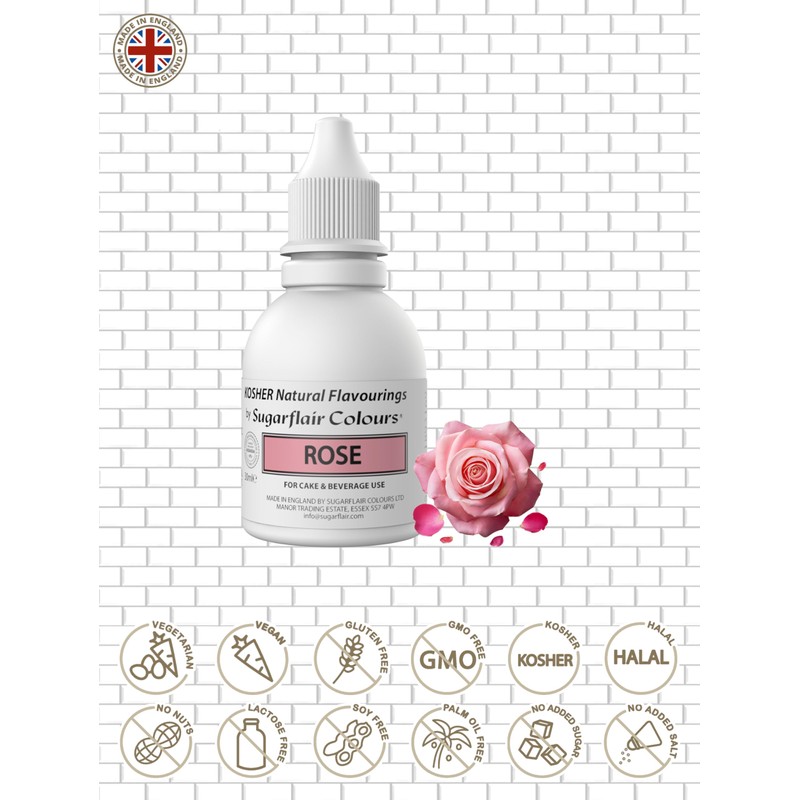 Sugarflair 100% Natural Flavour Estratto di Rose, Rosa - Aromi