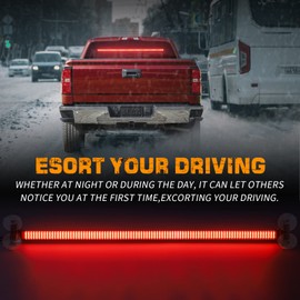 XRIDONSEN 35 inch Traffic Advisor Light Bar 144 LED Red Emergency Warning Flashing Safety Interior Windshield strobe Lights w/Directional Arrow for Law Enforcement Police Firefighter Vehicles Trucks