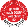 Pack of 100 test labels 18 mm tested DGUV information
