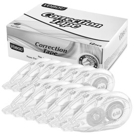 Correction Tape, 2.4 ft (6 m), Color Correction Tape, PET Tape Core, Pack, Correction Supplies, Correction Pen, Large Capacity, Easy to Use, Portable, Student Supplies (Transparent, 2.4 x 2.0 inches