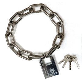 WANLIAN Safety Chain Lock with 8 mm Thick Hardened Special Steel Round Chain Lock Cycling Chain Locks Motorcycle Lock Suitable for Electric Bicycles, Bicycles and Motorcycles (Chain Locks)