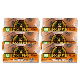Gorilla Packing Tape Tough & Wide Refill for Moving, Shipping and Storage, 2.83" x 30 yd, 2 Rolls (Pack of 6)