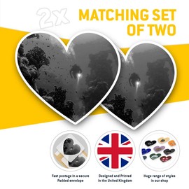 2 x 15cm Heart Stickers - Underwater Scuba Diver Diving Ocean Decals 41189