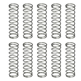 sourcing map 10Pcs Compression Spring, 10mm OD, 0.8mm Wire Size, 35mm Free Length, Spring Steel Construction Extended Mechanical Compression Springs for Shop and Home Repairs, Silver Tone