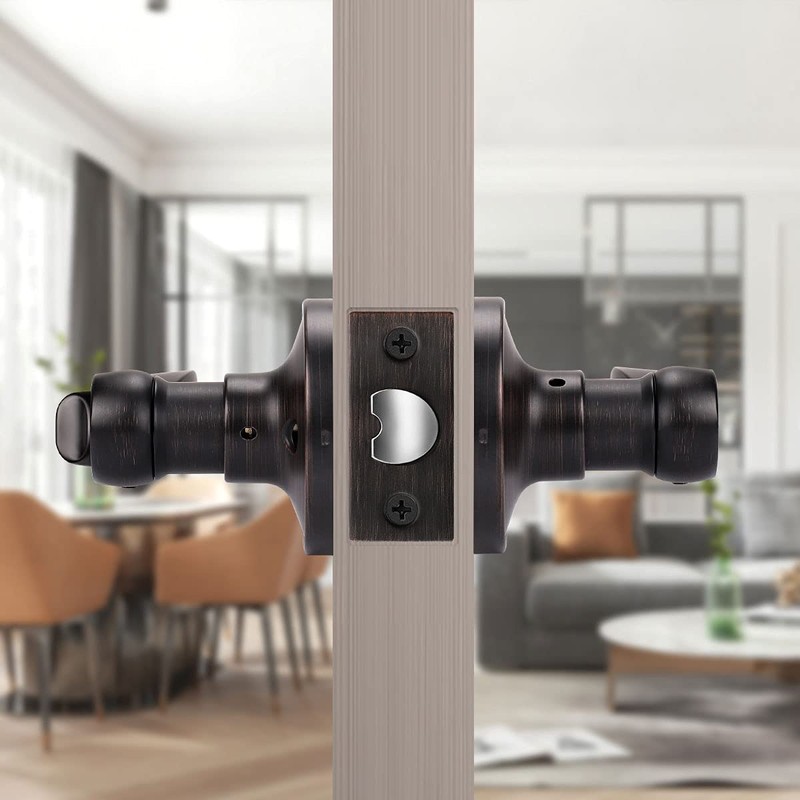 KNOBWELL 8 Pack Bronze Door Lever Handles Privacy Interior Door