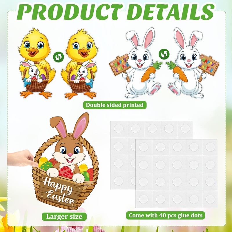 Large Easter Bunny Cutouts Chicks Cardboard Cutout Happy Easter Bulletin