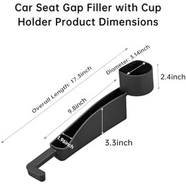 Car Seat Gap Filler Organizer 2 Pack, Storage Slot and Hook for Phone Keys Cards, Universal Interior Accessory for Cars SUVs and Trucks