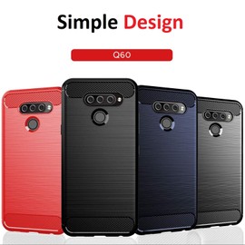 Vultic Carbon Fiber Case for LG Q60, Durable [Shock Absorption] Slim TPU Matte Lightweight Bumper Cover (Grey)
