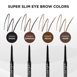 Absolute New York Super Slim Brow Pencil, Fine Point, Dual Ended, Fade Resistant and Long Lasting (SSEB05 Taupe)