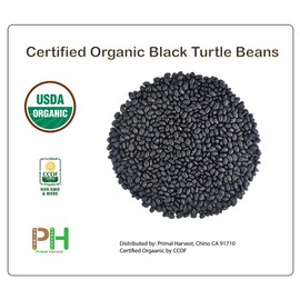Organic Black Turtle Beans- Fiber & Protein rich, Raw, Non-GMO, Vegan Bulk-7LB